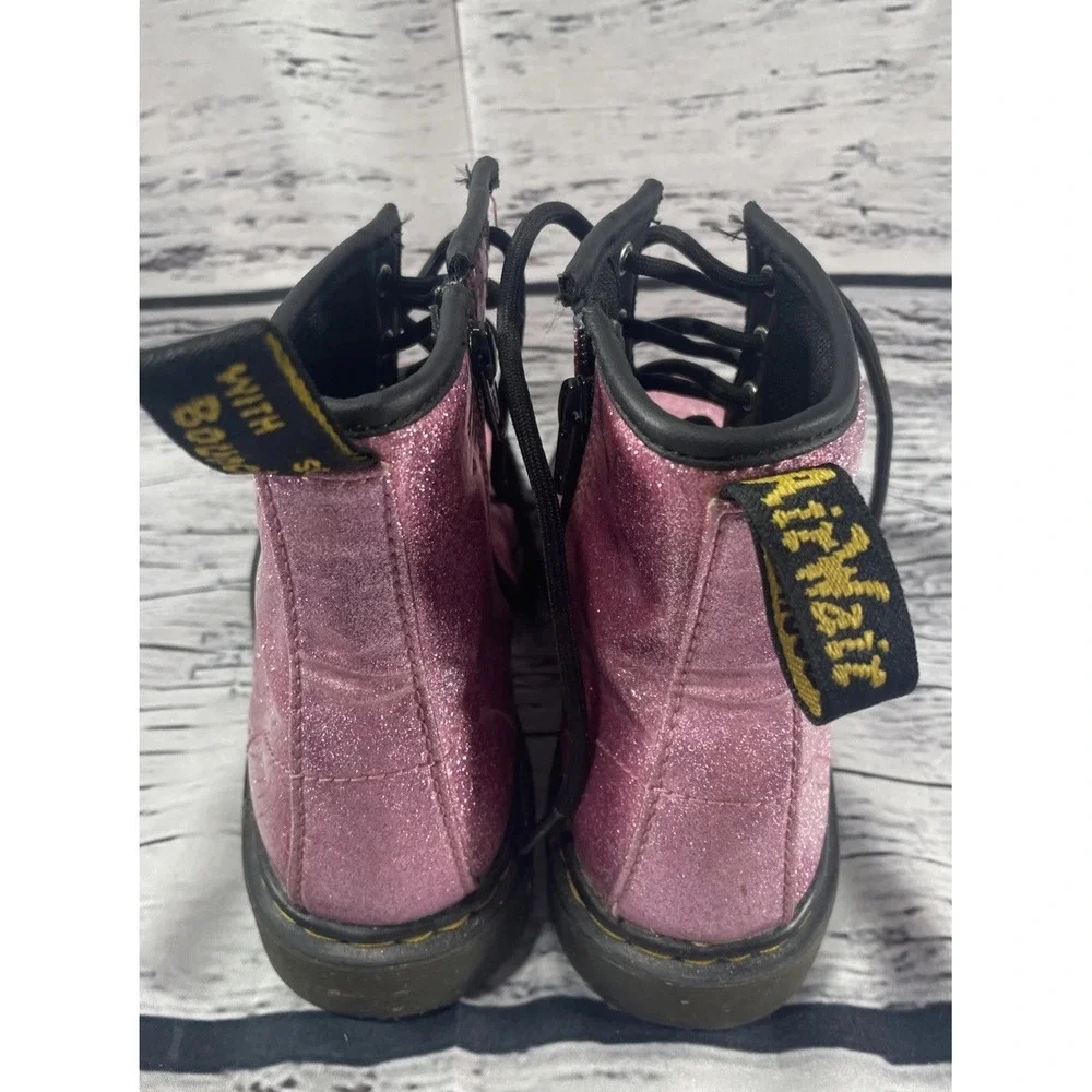 Doc Martens 1460J Combat Boots Youth Size US 5L/4M  Black Pink Glitter